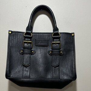 Bass Black Embossed Leather Logo Patch